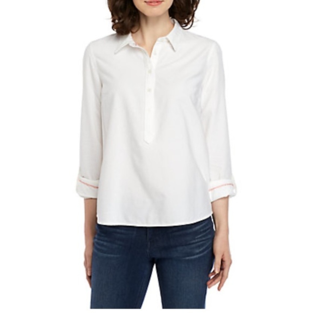 CROWN AND IVY...ladies popover top